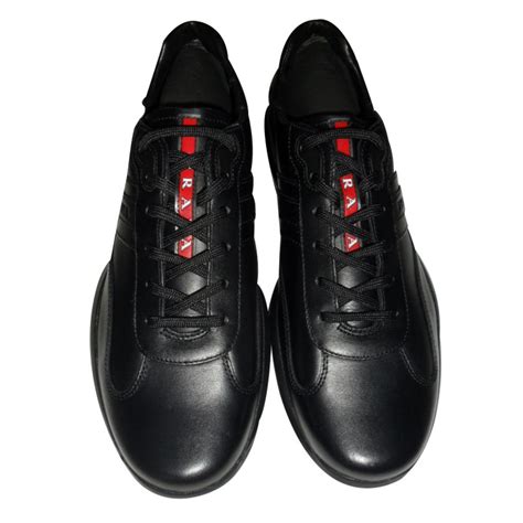 sneakers prada homme noir|prada leather sneakers.